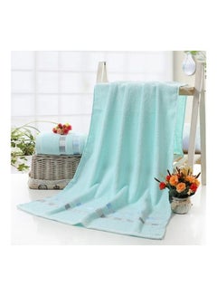 Buy Large Pure Cotton Bath Towel Light Blue 35X24X3cm in Saudi Arabia