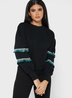Buy Round Neck Knitted Sweatshirt in Saudi Arabia