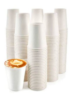 Buy 100-Piece 6.5 Oz Disposable Heavy Duty Paper Cups Suitable for Home Parties and Office Use in UAE