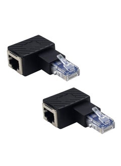 اشتري Ethernet Adapter 90 Degree, 2 Pack Right Angled RJ45 Male to Female Ethernet Extender Adapter, Cat5e/Cat6 RJ45 Ethernet for Modem, Router, PC, Network Printer, Laptop, LAN, Switch في الامارات