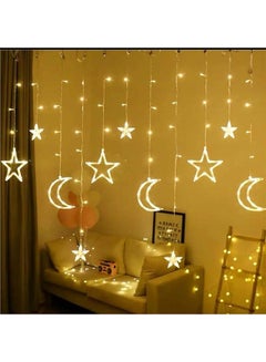Buy Christmas & Ramadan Led string lights stars shaped and moon curtain decorative lights holiday decoration in Egypt