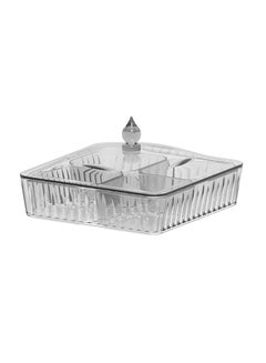 Buy Square Box With Divider Acrylic Tray JH15P Comes with Stylish Lid Suitable for Storing Small items in UAE
