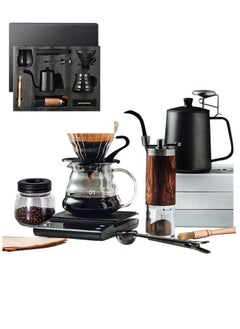 Buy V60 Professional Coffee Set,Coffee Maker Set,10 Pieces Drip Coffee Set with 650mm Pour Over Coffee Pot for Coffee Table Kitchen Camping in Saudi Arabia