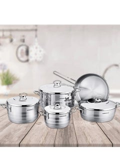اشتري Korkmaz Astra stainless steel cookware set 9 pieces في السعودية