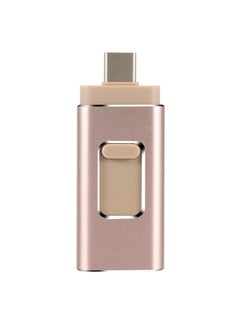 Buy 256GB USB Flash Drive, Shock Proof 3-in-1 External USB Flash Drive, Safe And Stable USB Memory Stick, Convenient And Fast Metal Body Flash Drive, Gold Color (Type-C Interface + apple Head + USB Local) in Saudi Arabia