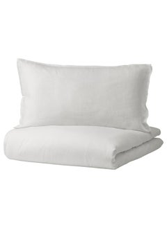 Buy Duvet Cover And 2 Pillowcases White 240X220 And 50X80 Cm in Saudi Arabia