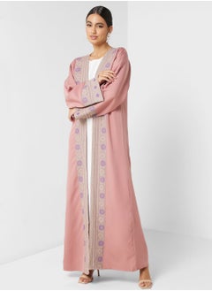 Buy Embroidered Front Slit Abaya in Saudi Arabia