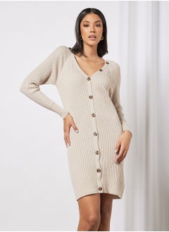 Buy Button-Up Knit Dress in UAE