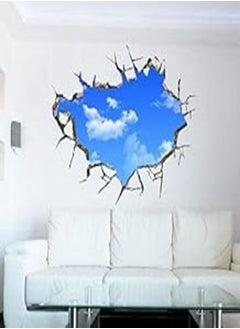 Buy 3D Blue sky and white clouds ceiling wall sticker Living room bedroom walls sticker in Egypt