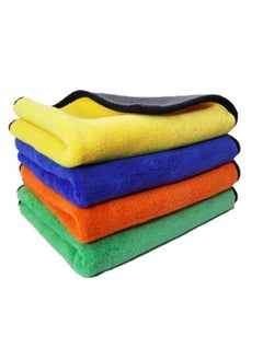 Buy 4-Piece Microfiber Cloth Set, 30x40 cm, Multi-Color for Versatile Use – Microfiber Cleaning Cloth for Car, Kitchen, and Glass – Double-Sided Towels for Drying and Polishing, Thick and Highly Absorbent, Cleaning Cloth for Kitchen, Glass, and Wood – Dust-Resistant Silk Cloth, Wipe for Glass, Wood Polish – Microfiber Kitchen Towels – Microfiber Towel in Egypt