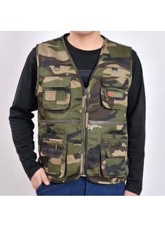 اشتري Breathable Mesh Fishing Vest Men Multi-Pocket Waistcoat Spring and Autumn Jungle Camouflage في الامارات