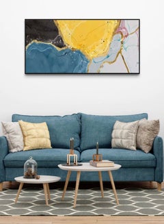 Buy Yellow Blue Black Abstract Framed Wall Art in UAE