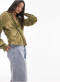 Buy Front Knot Satin Top in UAE