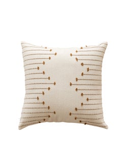 Buy Boho Throw Pillow Covers Set of 2 Neutral Decorative Textured Cushion Case Farmhouse Pillowcase Modern Square Pillow Covers for Sofa,Couch, Living Room,Beige and Brown in Saudi Arabia