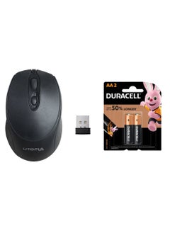 Buy Saving Offers Bundle ( Wireless Mouse Rechargeable 2.4Ghz Mouse Gaming 3 Button , 1000 DPi - For Computer & Laptop Black U-103 and Batteries AA Alkaline Up To 50% LONGER ,1.5v ,2 Batteries ) in Egypt