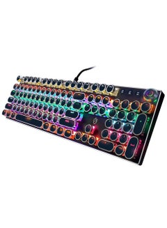Buy Wemart Mechanical Gaming Keyboard, LED Rainbow Gaming Backlit, 104 Anti-Ghosting Keys, Quick-Response Black Switches, Multimedia Control for PC and Desktop Computer in Saudi Arabia