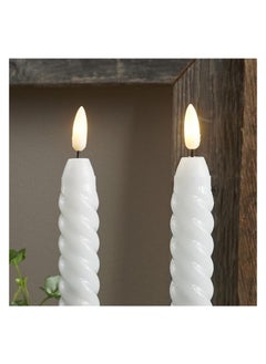 Buy Electronic Lighting Candle with Remote Stone Technology Bright White 2pcs in Egypt