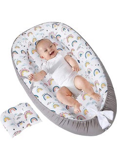 Buy Baby Nest, 90x50cm Baby Nest Pod for Newborn, Soft Sleeping Cribs Cuddle Pads with Pillow, 100% Cotton Swaddling Wrap for Newborn & Babies in Saudi Arabia