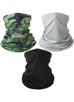 Buy 3 Pack Neck Gaiter Summer Fishing Face Mask Scarf Reusable UV Protection Headwear Breathable Face Cover Scarf for Cycling Skiing Fishing Hiking in UAE