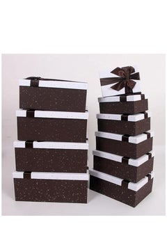 اشتري Paper Gift Box Set | 10Pcs Set Multiple Sizes | Ribbon Included  Perfect for Birthdays, Weddings - Black في الامارات