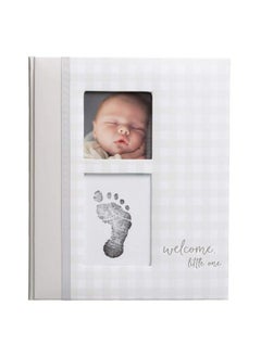 Buy Gingham Baby Memory Book And Cleantouch Ink Pad Gender Neutral Baby Accessory Baby Milestones Photo Album Gray in Saudi Arabia