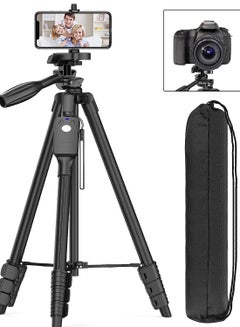 Buy Padom 50 Inch Aluminum Tripod, Video Tripod for Cellphone, Camera, Universal Tripod with Wireless Remote, Compatible with iPhone Xs/Xr/X/8/8 Plus/Samsung Galaxy/Google/GoPro Hero in UAE