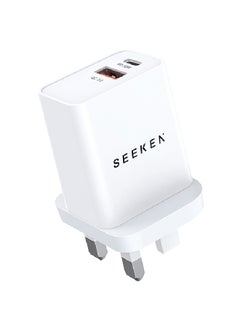 Buy SEEKEN 20W Neutra-Duo Dual Rapid Travel Charger - White  | Fast Charging | 2 in 1 | Compact | Power Delivery | Premium Design | High-Quality. in UAE