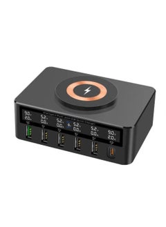 Buy 6 IN 1 Wireless Charging Device, 4-Port Multi-Function Charging Station, QC3.0+USB+PD Fast Charging Hub, for Phones, Tablets, Laptops, and More in UAE