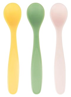 Buy Set of 3 Soft Baby Spoons Feeding for Toddlers 6 MONTHS+  Multicolour in Saudi Arabia