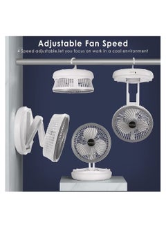 Buy 4000mah Portable Fan, USB Charging Small Fan 4-Speed, Air Circulator And Foldable Silent Personal Fan in Saudi Arabia