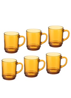 Buy A set of 6 honey glass cups from the French company Drulex in Saudi Arabia