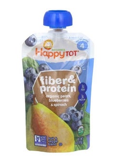 Buy Happy Tot Fiber and Protein 2 Years Organic Pears Blueberries and Spinach 4 oz 113 g in UAE