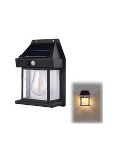 Buy Retro Solar Wall Lamp Fence Lamp Motion Sensor Tungsten Filament Courtyard Lamp in UAE