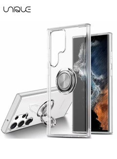 Buy Compatible with Samsung Galaxy S24 Ultra Phone Case - Clear Phone Case - Magnetic Bracket Phone Case - Car Phone Case - Clear Soft TPU Slim Shockproof Phone Case in Saudi Arabia