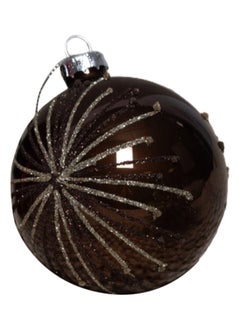 Buy Christmas Glitter Ball, Amber Brown - 8 cm in UAE