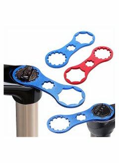 اشتري Bicycle Wrench, Bike Front Fork Shoulder Cover Wrench Cap Removal and Installation Wrench Spanner Tool, Bicycle Front Fork Repair Tool for XCM/XCT/RST MTB Bike, 2 Pcs, Blue and Red في السعودية