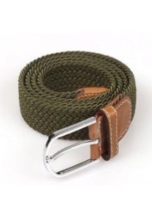 Buy Mens Knitted Elastic Canvas Belt Breathable Casual27 27 in Saudi Arabia