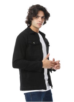 Buy Turn Down Collar Padded Gabardine Jacket_Black in Egypt