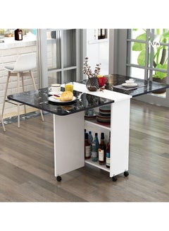اشتري Folding Dining Table Modern Simplicity Kitchen Counter Movable Storage Multifunction Home Furniture Extendable Living Room Table في الامارات