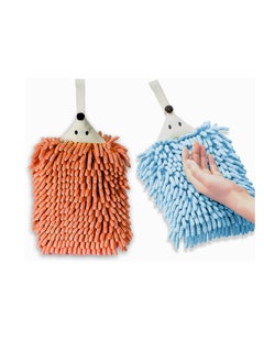 Buy Cute Hedgehog Chenille Hand Towels, 2PCS Microfiber Plush, Absorbent and Easy to Hang for Kids' Bathroom and Kitchen in UAE