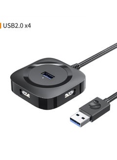 اشتري محول Vonqu متعدد المنافذ USB A to4 Usb Hub USB2.0 موسع للوحة المفاتيح والماوس U Disk SSD في السعودية