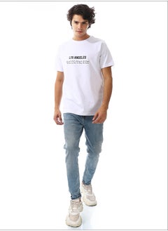 Buy White Comfy Printed Back & Front T-Shirt_Off White in Egypt