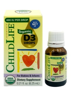 Buy Childlife Essentials Organic Vitamin D3 Liquid Drops With MCT Oil , 400iu Per Drops. 0.21 Fl Oz. (6.25ml) in UAE