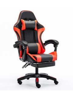 Buy Gaming Chair, Computer Chair with Footrest and Lumbar Support, Height Adjustable Game Chair with 360°-Swivel Seat and Headrest and for Office or Gaming ( Red) in Saudi Arabia