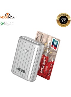 Buy MoogMax 10000mAh Mini Power Bank Fast Charging USB PD Ports Red Silver in Saudi Arabia