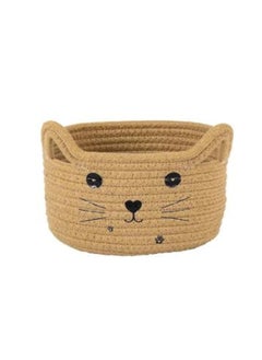 Buy Cat Remote Control Cotton Thread Woven Desktop Storage Basket Key Storage Basket Miscellaneous Sorting Basket Circular Blue Bbasket in UAE