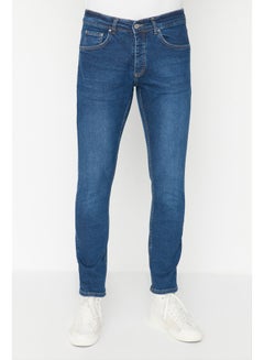 Buy Men's Navy Blue Flexible Fabric Slim Fit Jeans Denim Pants TMNAW23JE00054 in Egypt