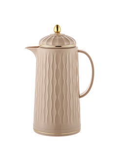 Buy Plastic Coffee & Tea Flask 1 Liter Beige/Gold in Saudi Arabia