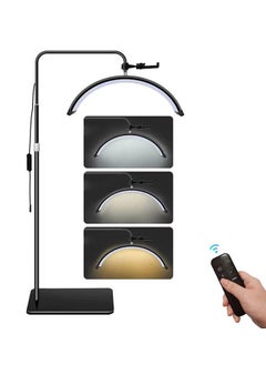 اشتري Half Moon Light,36W Desktop LED Light 3000K‑6000K Half Moon Shaped,3 Adjust Brightness Eyelash Beauty Lamp for Salon Nail Art,Black في السعودية