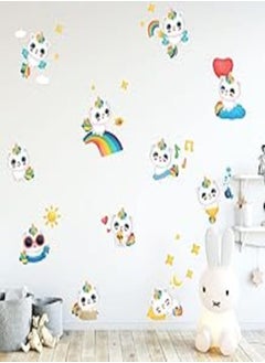 اشتري Decorative kids room sticker - Child 11 rainbow caticorns (60x70cm) في مصر